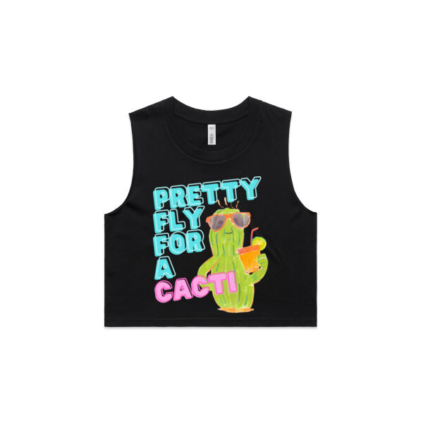 Pretty Fly For A Cacti - AS Colour Women's Crop Tank Thumbnail