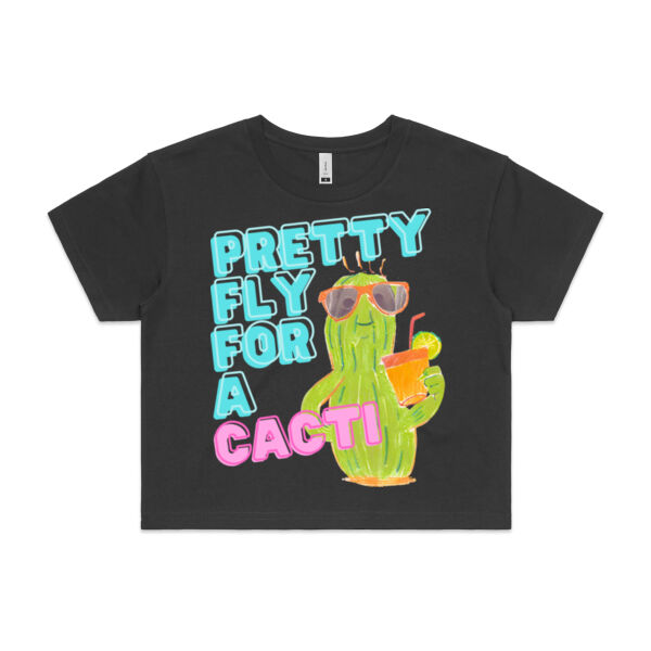 Pretty Fly For A Cacti - AS Colour CROP TEE - 4062 Thumbnail